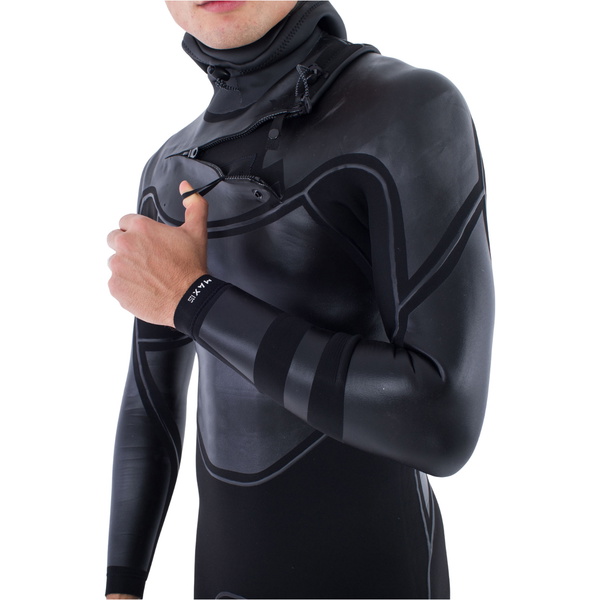 2025 Hurley Max 5/3+mm Hooded Chest Zip Wetsuit MFS0011503 - Black